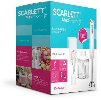 Блендер погружной Scarlett SC-HB42F29 1600Вт белый/серебристый