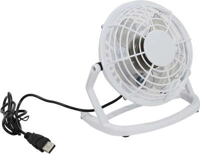 Настольный вентилятор ORIENT F2023N, рег-ка наклона, защитный кожух, белый пластик, питание от USB