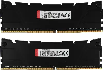 Память DDR4 2x32GB 3200MHz Kingston KF432C16RB2K2/64 Fury Renegade Black RTL Gaming PC4-25600 CL16 DIMM 288-pin 1.35В dual rank с радиатором Ret