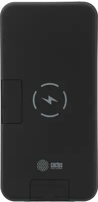 Мобильный аккумулятор Cactus CS-PBFSQT-10000 10000mAh QC/PD 18W 3A USB-A/USB-C беспров.зар. черный