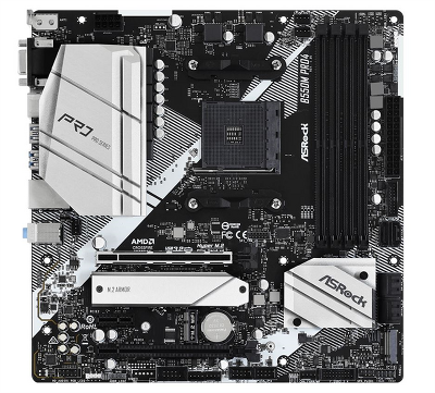 Материнская плата ASROCK B550M PRO4, AM4, B550, 4*DDR4, 6*SATA, 2*M.2, 5*USB 3.2, 2*USB 2.0, Type-C, 6*PCIx16, 1*PCIx1, 1xM.2 (Key E), D-Sub+HDMI+DP, mATX