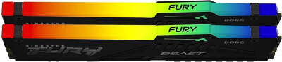 Память Kingston FURY Beast Black RGB DDR5 DIMM 16Gb (2x8Gb) PC48000 6000Mhz CL30 1.4V (Kit of 2) (KF560C30BBEAK2-16)