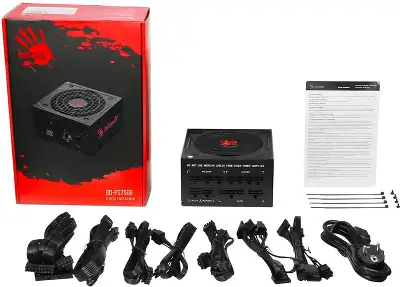 Блок питания Bloody ATX 750W BD-PS750G 80+ gold (20+4pin) APFC 120mm fan 6xSATA Cab Manag RTL