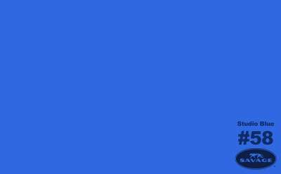 Фон бумажный Savage 58-12 WIDETONE STUDIO BLUE цвет "Студийный Синий" RGB 66-102-176, 2,72 х 11 метров