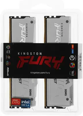 Память DDR5 2x32GB 6000MHz Kingston KF560C30BWEAK2-64 Fury Beast RGB RTL Gaming PC5-48000 CL30 DIMM 288-pin 1.4В kit single rank с радиатором Ret