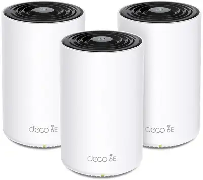 Бесшовный Mesh роутер TP-Link Deco XE75 (DECO XE75(3-PACK)) AXE5400 10/100/1000BASE-TX белый (упак.:3шт)