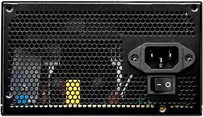 Блок питания ПК/ Power Supply MSI MAG A600DN, 600W 80+ (ATX, Non modular, 1x24(20+4)pin, 1xCPU 8(4+4)pin, 2xPCIe*2 8(6+2)pin, 5xSATA3, 2xMOLEX4pin, Active, 120x120mm, 150x140x86mm, APFC, black)