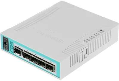 MikroTik CRS106-1C-5S Коммутатор L2 Cloud Router Switch with QCA8511 400MHz CPU, 128MB RAM, 1x Combo port (Gigabit Ethernet or SFP), 5 x SFP