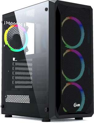 Powercase CMIZB-L4 Корпус Mistral Z4 Mesh LED, Tempered Glass, 4x 120mm 5-color fan, чёрный, ATX  (CMIZB-L4)