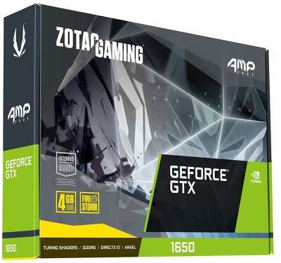 Видеокарта ZOTAC NVIDIA nVidia GeForce GTX1650 AMP Core Edition 4Gb DDR6 PCI-E DVI, HDMI, DP