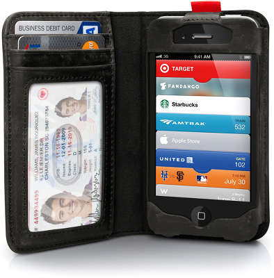 Чехол кожаный для iPhone 4/4S Twelve South BookBook, черный [12-1206]