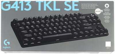 Клавиатура игровая Logitech G413 TKL SE черная, без цифрового блока, механические переключатели, белая подсветка, USB 1,8м, RTL