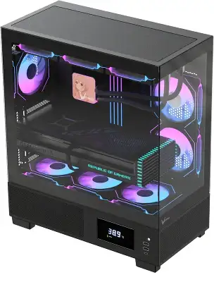 Корпус Formula Crystal E1 Floe черный без БП ATX 6x120mm 2xUSB3.0 audio bott PSU