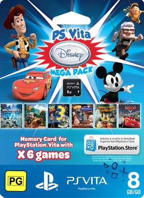 PS Vita: Комплект «PSN код активации 6 игр. Disney Mega Pack» + Карта памяти 8 Гб