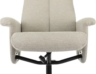 Кресло для дома Бюрократ _Baron с пуфом бежевый металл черный крестов. (_BARON/BEIGE)