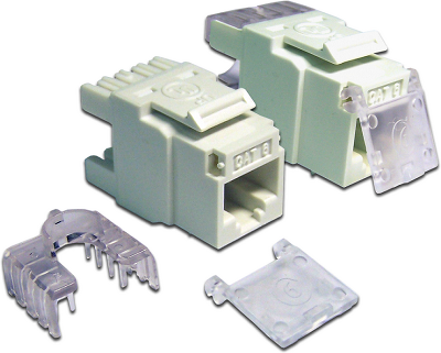 Модуль Keystone, RJ45, кат.6, UTP, 180 градусов, со шторкой, белый