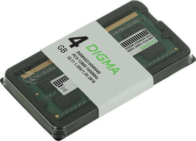 Память DDR3 4GB 1600MHz Digma DGMAS31600004D RTL PC3-12800 CL11 SO-DIMM 204-pin 1.35В dual rank Ret