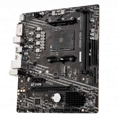 Материнская плата MSI A520M-A PRO A520, AM4, 2*DDR4, 1*PCIEx16, 1*PCIEx1, 1*M.2, 6*USB3.2Gen1, 6*USB2.0, 4*SATA3.0, 1G, DVI, HDMI, M-ATX, RTL