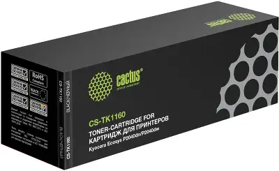 Картридж лазерный Cactus CS-TK1160 TK-1160 черный (7200стр.) для Kyocera Ecosys P2040dn/P2040dw