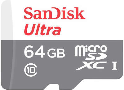 Карта памяти 64 Гб Micro SDXC SanDisk Ultra Class 10 UHS-I [SDSQUNB-064G-GN3MN]