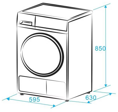 Сушильная машина MONSHER/ Сушильная машина MONSHER, High-Tech, загрузка 8 кг, 16 программ, тепловой насос, подсветка барабана, отсрочка старта, электронное управление, блокировка от детей, энергоэффективность А++, цвет белый