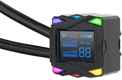Система водяного охлаждения Thermaltake LA360-S ARGB Soc-AM5/AM4/1200/1700/1851 черный 4-pin 38.35dB Al LCD 360W Ret (CL-W462-PL12SW-A)