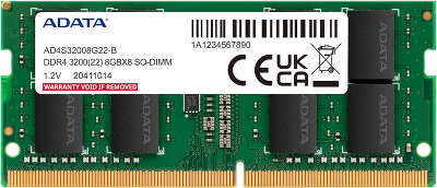 Модуль памяти DDR4 SO-DIMM 8192Mb DDR3200 ADATA (AD4S32008G22-BGN)
