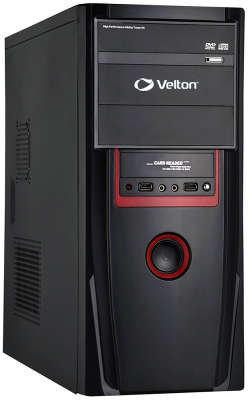 Корпус midiATX 2.03 Velton 2201(02) D+Red,  400W