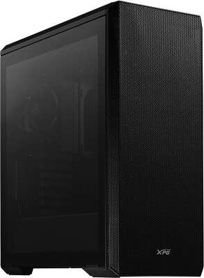 Корпус XPG DEFENDER BLACK [DEFENDER-BKCWW] (Midi-Tower, черный, TG, 120mm fan*3)