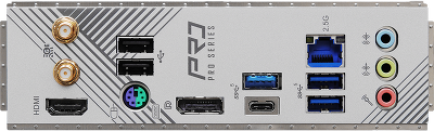 Материнская плата ASROCK B760M PRO RS/D4 WIFI, LGA1700, B760, 4*DDR4, 4*SATA, 2*M.2, 3*USB 3.2, 2*USB 2.0, Type-C, 2*PCIx16, 1*PCIx1, 1*M.2 (Key E), HDMI+DP, mATX
