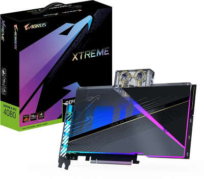 Видеокарта GIGABYTE NVIDIA nVidia GeForce RTX 4080 AORUS XTREME WATERFORCE WB 16Gb DDR6X PCI-E HDMI, 3DP