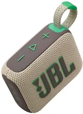 Колонка порт. JBL Go 4 бежевый/зеленый 4.2W 1.0 BT 850mAh (JBLGO4SAND)