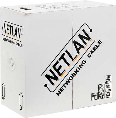 Кабель NETLAN F/UTP 4 пары, Кат.5e (Класс D), 100МГц, одножильный, BC (чистая медь), полиэтилен, внешний, до -40C, черный, 305м - гарантия: 1 год