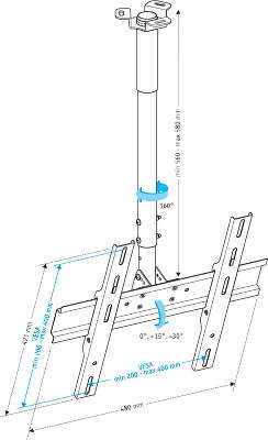 Кронштейн потолочный Holder PR-101-W, белый