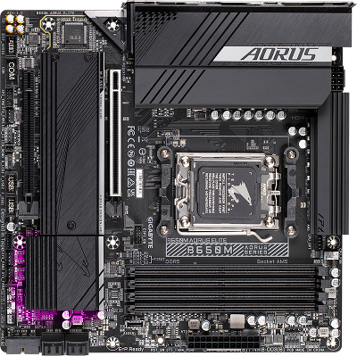 Материнская плата/ MB GIGABYTE AMD B650 sAM5, 4xDDR5(192GB), HDMI 2.1/DP, 2xPCIe 4.0x16, 1xLAN (2.5GbE), 4xSATA 6Gb/s, 2xM.2, 1xUSB-C, 7xUSB 3.2, 4xUSB 2.0, mATX
