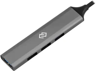 Разветвитель USB-C + USB-A Digma DHUB-4USB-AC-3.0 4порт. серебристый