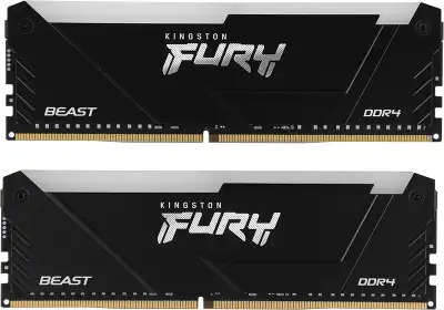 Память DDR4 2x16GB 3200MHz Kingston KF432C16BB12AK2/32 Fury Beast RGB RTL Gaming PC4-25600 CL16 DIMM 288-pin 1.35В dual rank с радиатором Ret