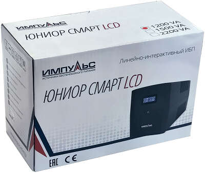 Источник бесперебойного питания Импульс Юниор Смарт 1200 720Вт 1200ВА черный