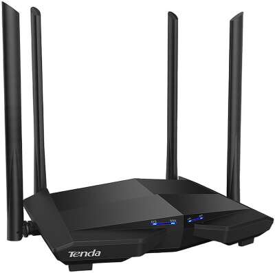 Маршрутизатор Tenda AC10 Двухдиапазонный гигабитный Wi-Fi роутер AC1200 до 300 Мбит/с на 2,4 ГГц + до 867 Мбит/с до 5 ГГц, LAN 3x1 Гбит/с, WAN 1x1 Гбит/с, 4*5dBi внешние антенны