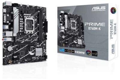 Материнская плата ASUS PRIME B760M-K (LGA1700/B760/2xDDR5/mATX/RAID/VGA, HDMI) (90MB1FI0-M0EAY0)