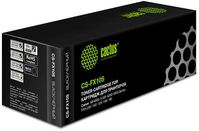 Картридж лазерный Cactus CS-FX10S FX-10 черный (2000стр.) для Canon L100/L120/4140/MF4380dn/D420/D480