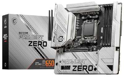 Материнская плата MSI B650M PROJECT ZERO (AM5/B650/4xDDR5/mATX/RAID/DP, HDMI) (B650M PROJECT ZERO)