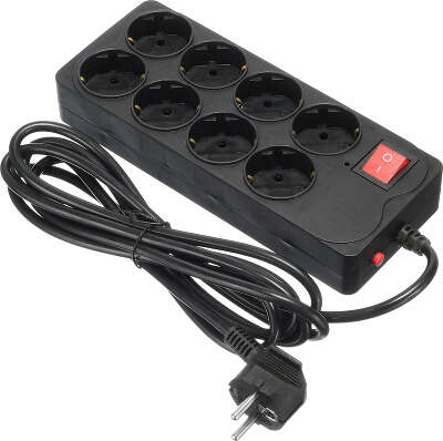 Сетевой фильтр BURO 800SH-3-B, 8-розеток, 3м, черный