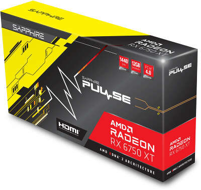 Видеокарта Sapphire AMD Radeon RX 6750 XT Pulse 12Gb DDR6 PCI-E HDMI, 3DP