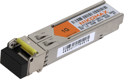 Модуль NIKOMAX SFP, 1.25 Гбит/с, WDM, 1 ОВ, SM, 1xLC, Tx:1550/Rx:1490 нм, DDM, 24 дБ (до 80 км)