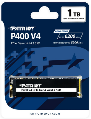 Твердотельный накопитель Patriot SSD P400 V4 1TB M.2 2280 NVMe PCIe 4.0 x4 R6000/W5000 TBW 320TB 3D NAND with HS