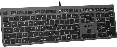 Клавиатура A4Tech Fstyler FX60 серый USB slim LED (FX60 GREY / WHITE)
