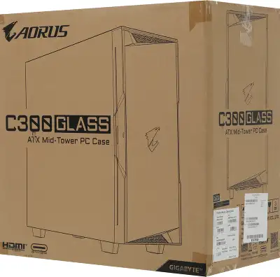 Корпус Gigabyte AORUS C300 GB-AC300G черный без БП ATX 4x120mm 4x140mm 2xUSB3.0 audio bott PSU