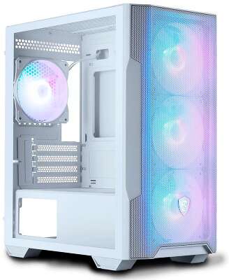 Корпус MSI MAG FORGE M100R WHITE Mini-Tower, MATX, 1xUSB 3.0, 2xUSB 2.0, 4x120mm ARGB Fan, ARGB Control Board, Tempered Glass Window, Brown Box (932220)