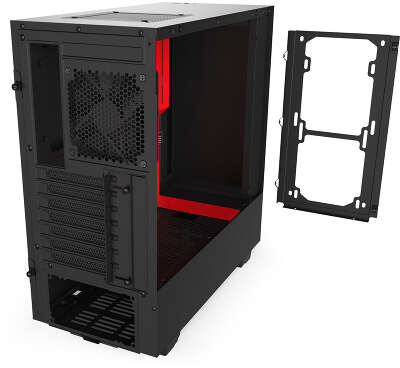 Корпус NZXT H510 Black/red, черный, ATX, Без БП (CA-H510B-BR)